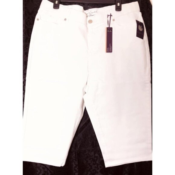 Gloria Vanderbilt Womens White Denim Curvy Skimmer Skinny Jean Capris Sz 16 New - Picture 8 of 9